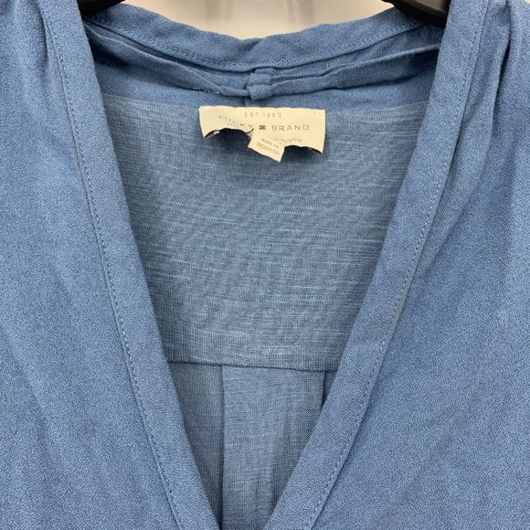Lucky Brand Size L Blue Button Front Blouse - Picture 2 of 4